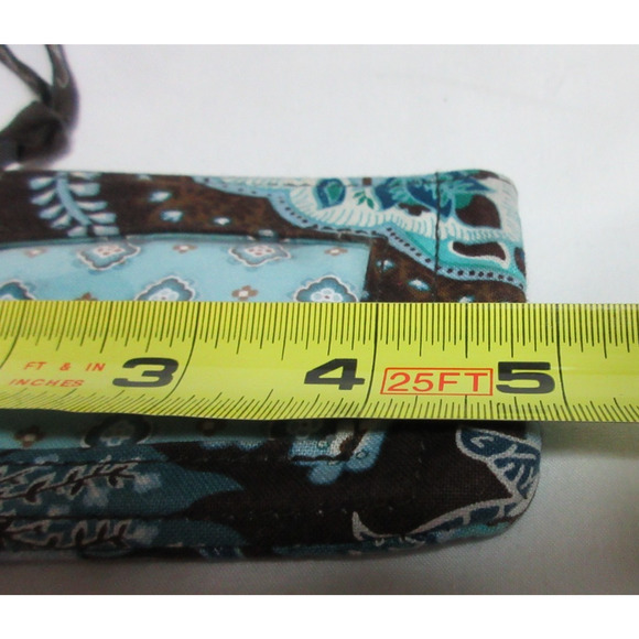 Vera Bradley JAVA BLUE Zip ID Case - Change Wallet - Key Ring 5" x 3" - Picture 5 of 6